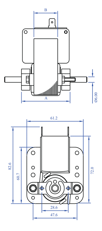 sc9 ac series motors dimensions